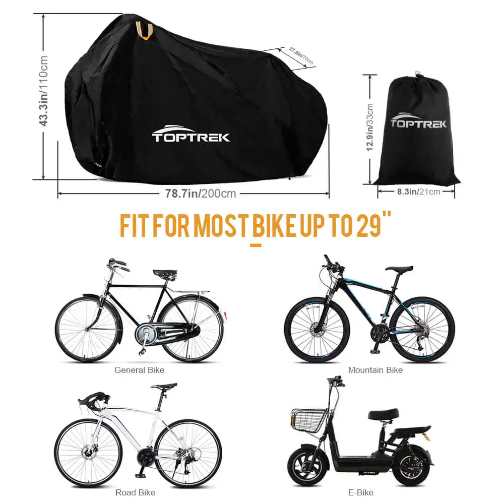Toptrek Bike Cover 210T High Quality Bicycle Protector Multipurpose Rain Snow Dust Waterproof