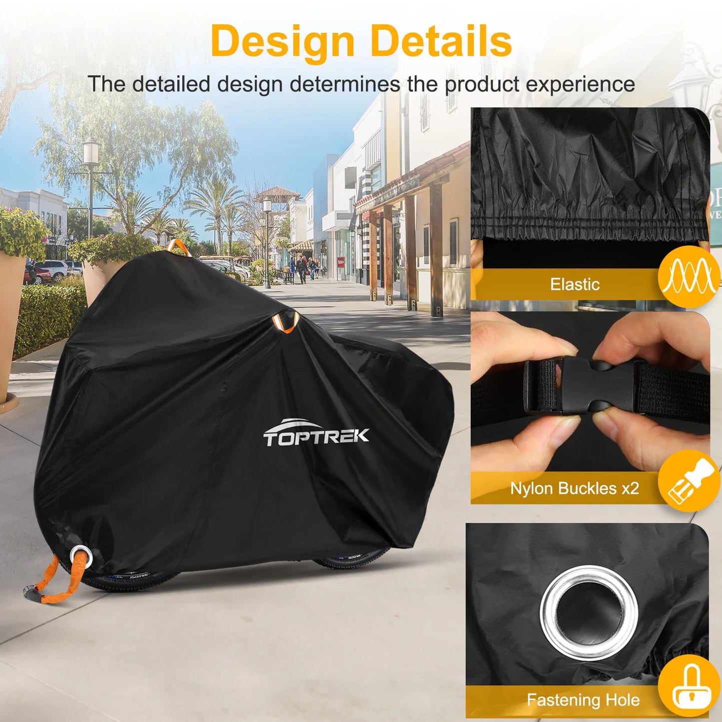 Toptrek Bike Cover 210T High Quality Bicycle Protector Multipurpose Rain Snow Dust Waterproof