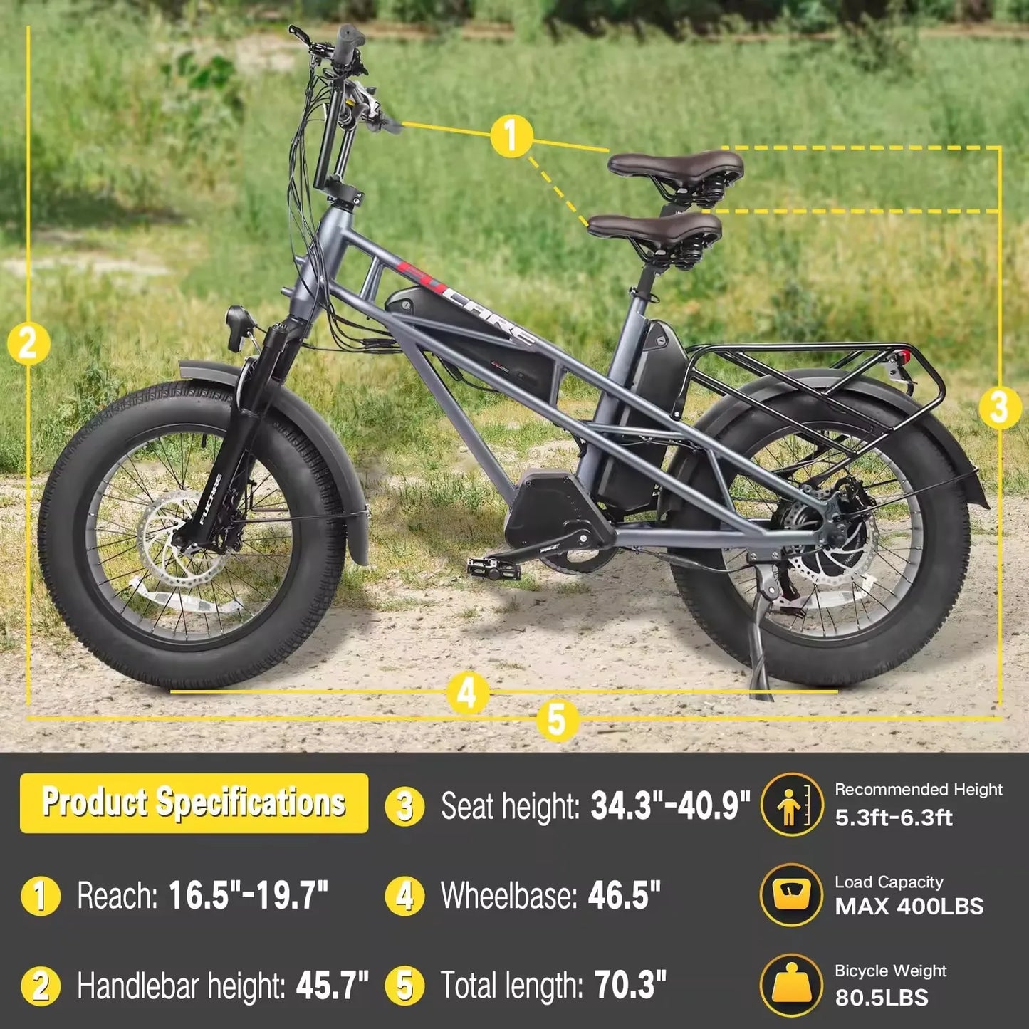 2024 New with 750W 1000W Motor Two Battery 48V 20" Electric Bike for Adults Electric Mountain Bike Electric Fat Tire Bicycles