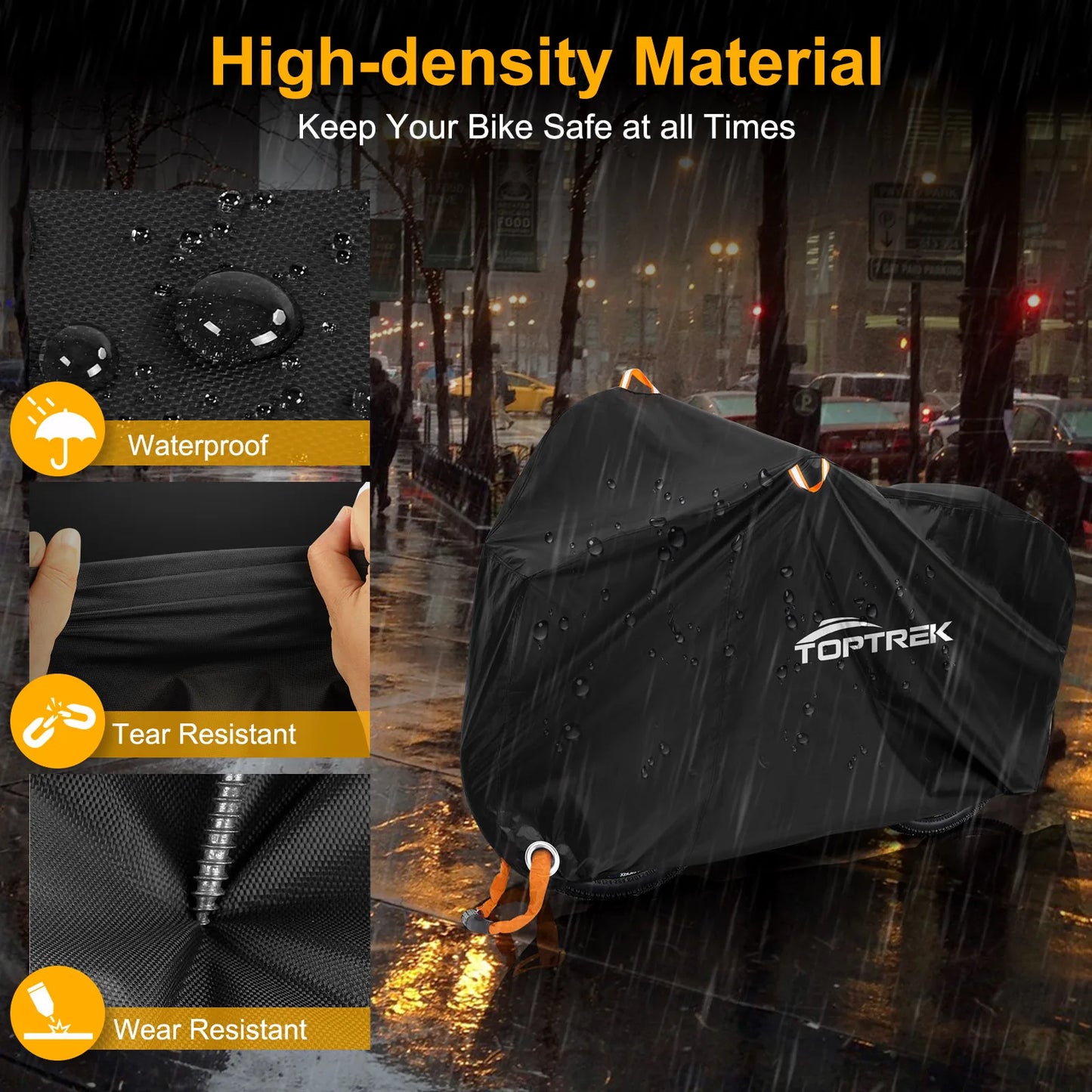 Toptrek Bike Cover 210T High Quality Bicycle Protector Multipurpose Rain Snow Dust Waterproof