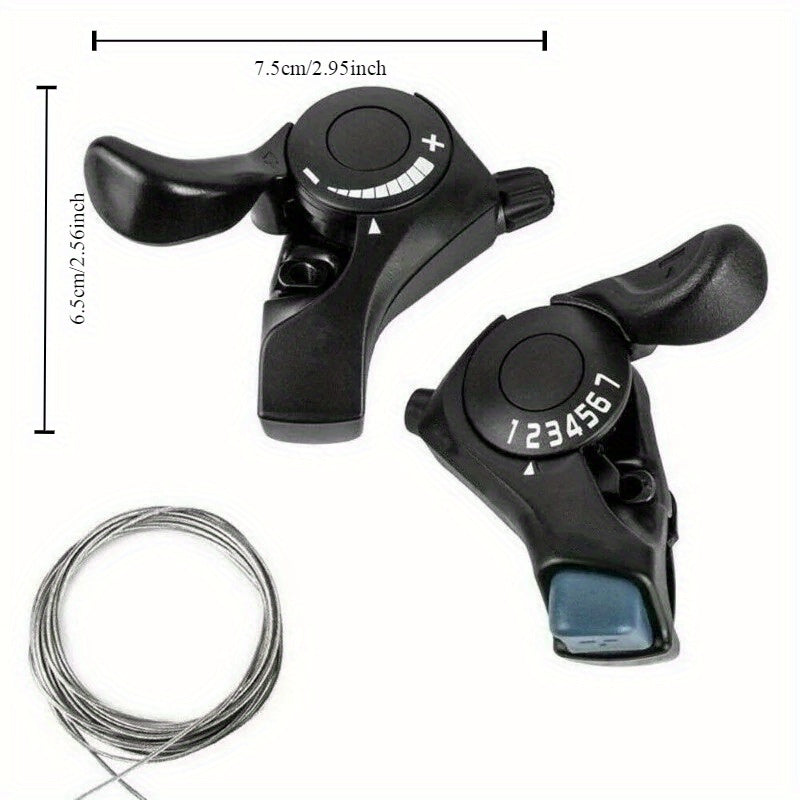 MTB Mountain Bike Transmission 6.7/21 Speed TX30-7 Trigger Shifters, Thumb Gear Shift Levers Bicycle Derailleur