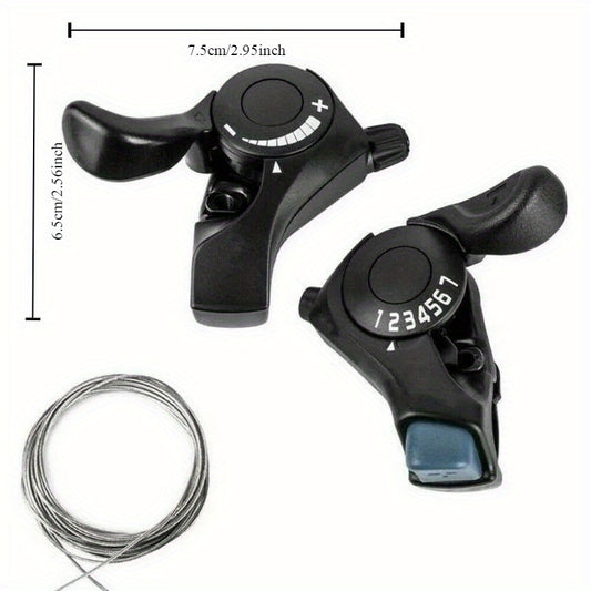 MTB Mountain Bike Transmission 6.7/21 Speed TX30-7 Trigger Shifters, Thumb Gear Shift Levers Bicycle Derailleur