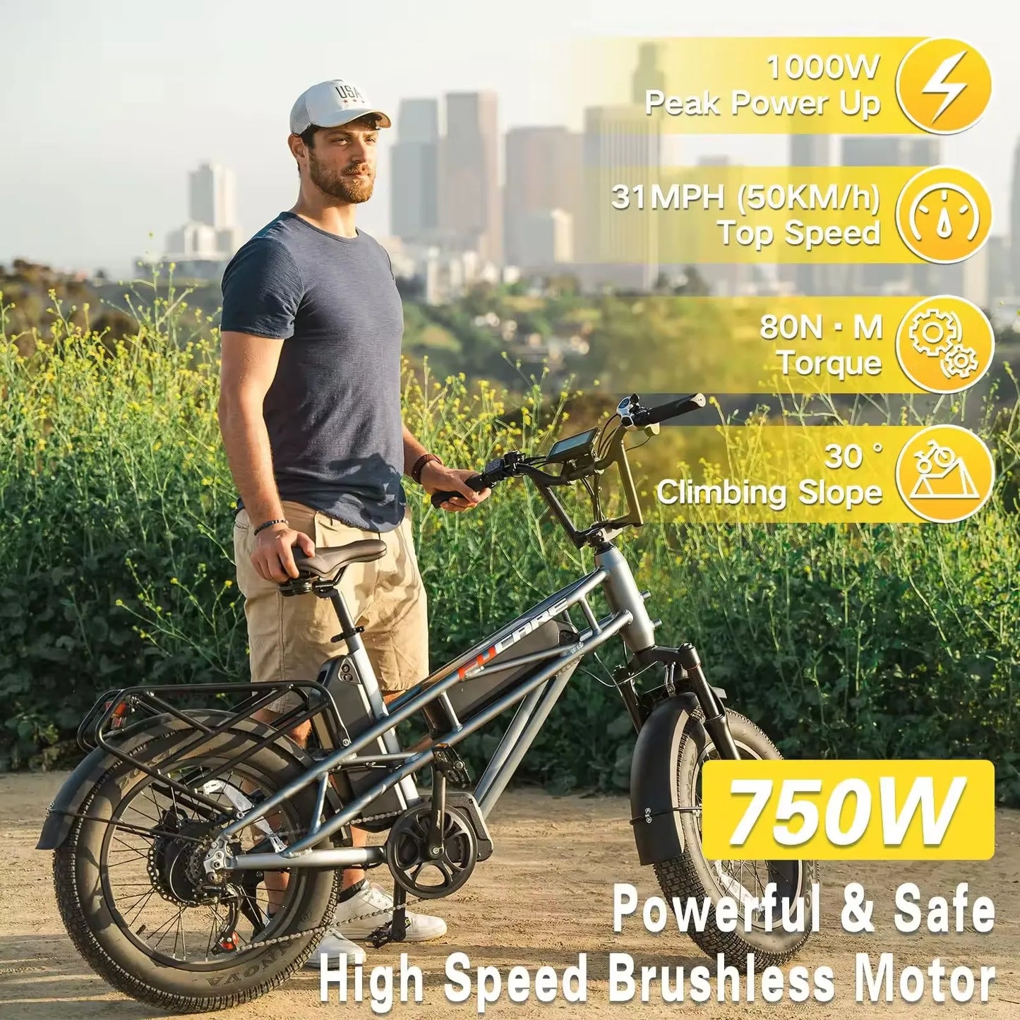 2024 New with 750W 1000W Motor  Two Battery 48V 20" Electric Bike for Adults Electric Mountain Bike Electric Fat Tire Bicycles
